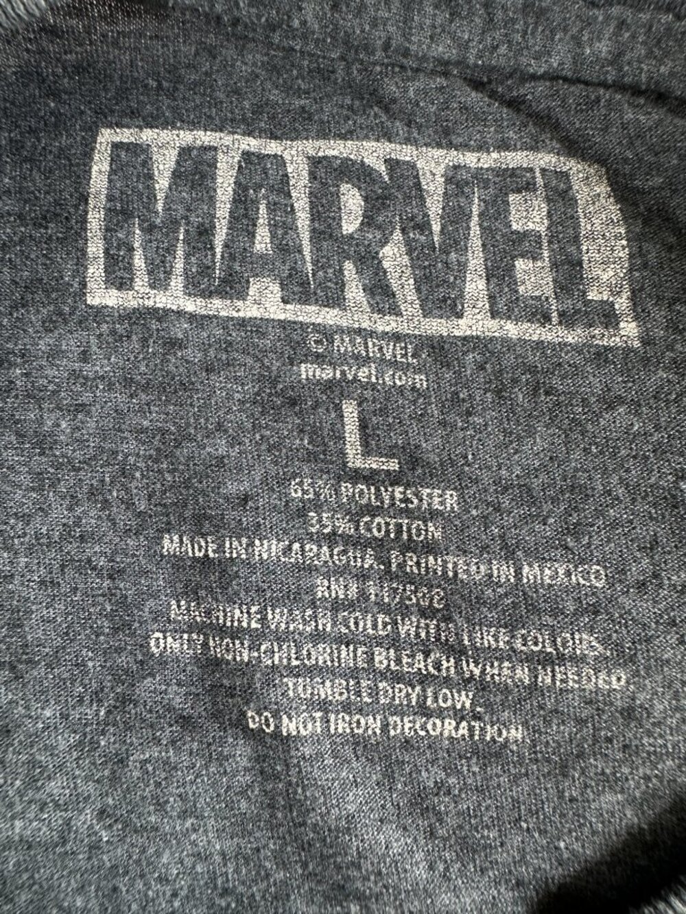 Wolverine Marvel X Men Men's Gray Blue T Shirt Size Large Cotton Polyester - Picture 3 of 3
